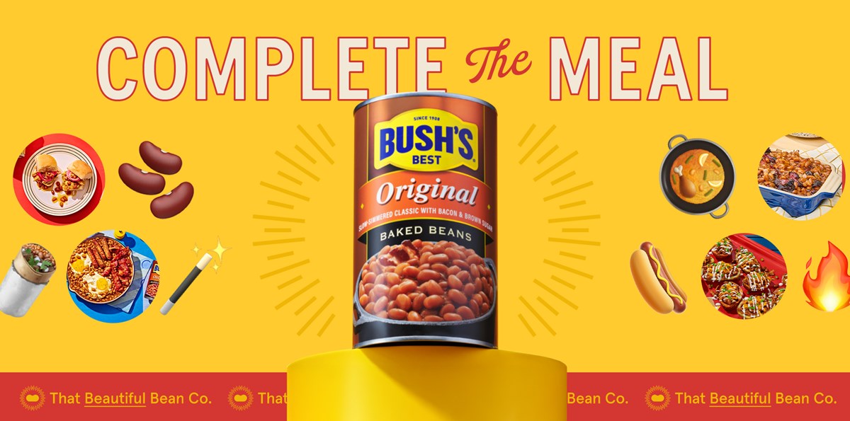 Bush's Baked Beans complete the meal.