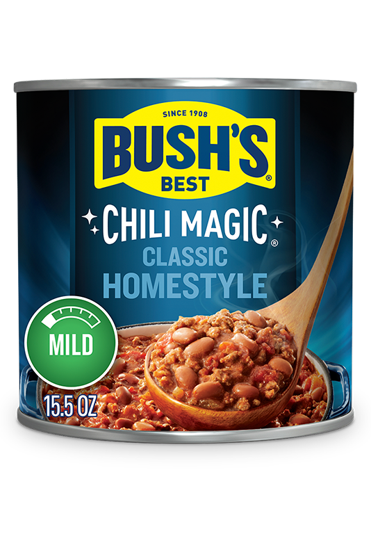 Can of Bush's Chili Magic Mild Classic Homestyle product