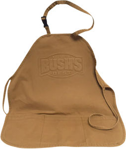 Canvas apron embossed with the Bush's logo.