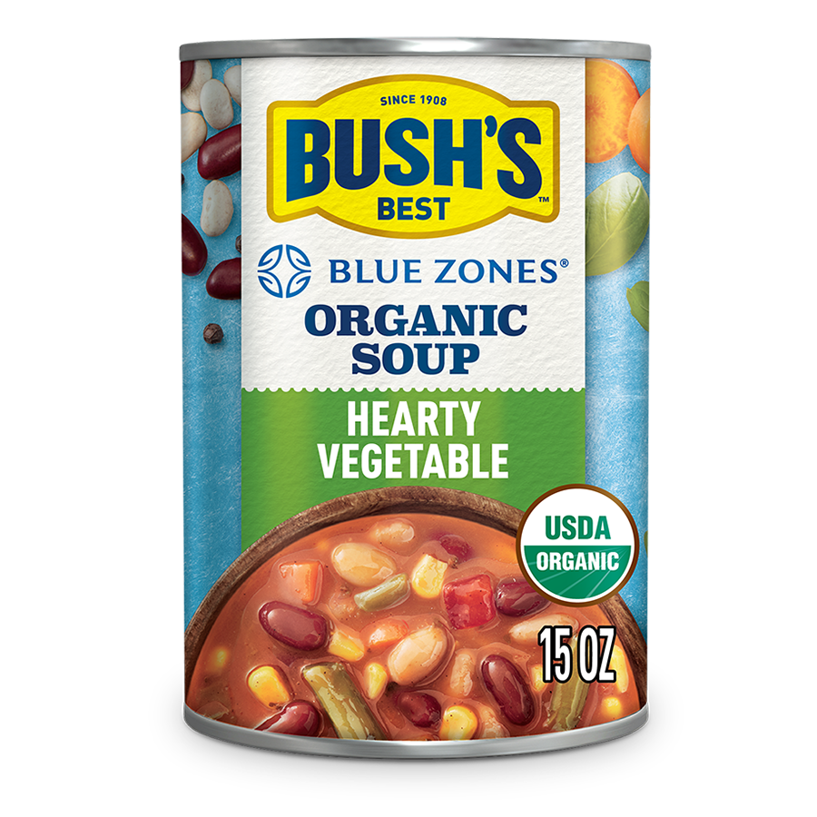 Can of Blue Zones Hearty Vegetable Soup