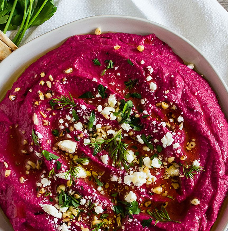 Hummus de remolacha y ajo al horno
