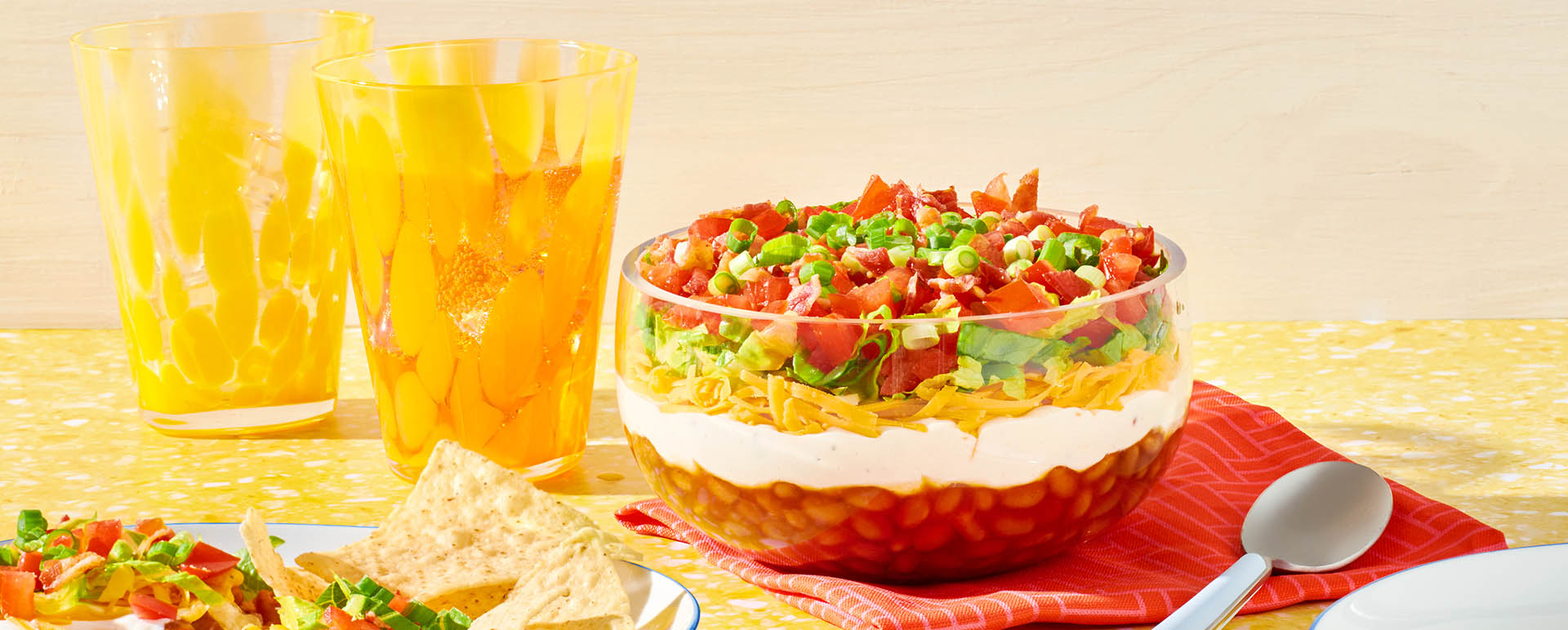 Layered Barbecue Bean Dip